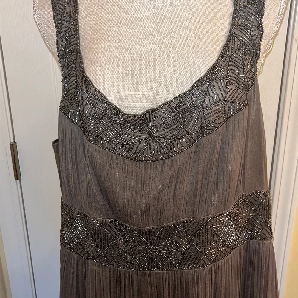 Adrianna Papell Silk Chiffon Beaded Midi Dress, Size 20W - Picture 2 of 12